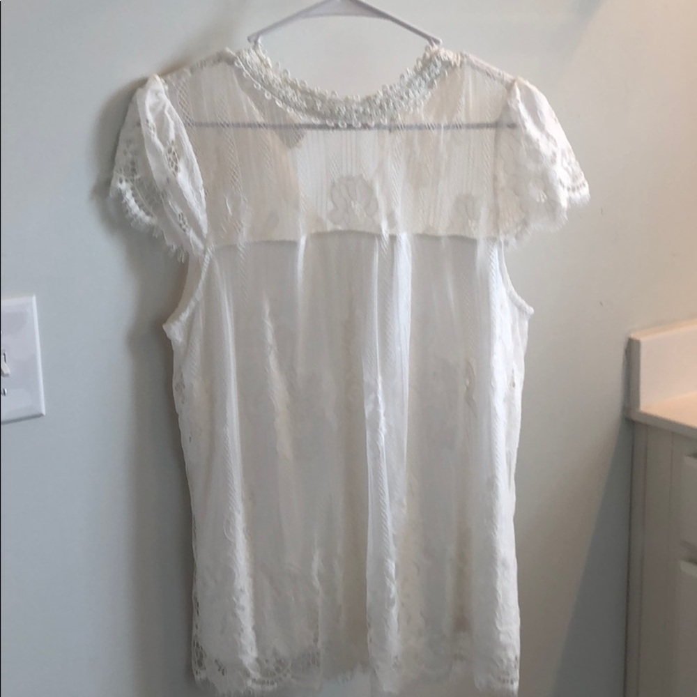 White sheer top blouse.